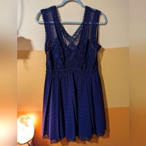 Free People Flirty Lace Sapphire Dress